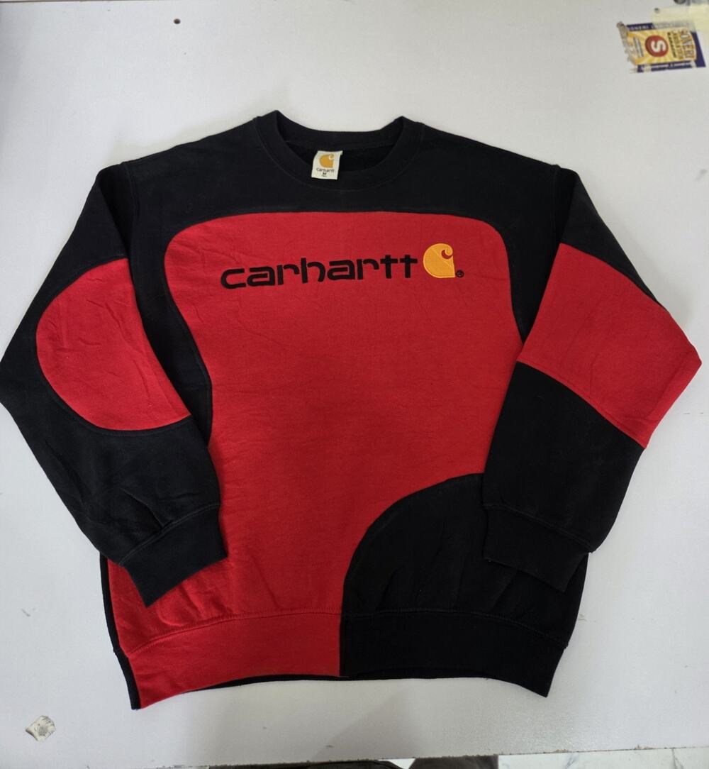 Vintage Carhartt Reworked Sweatshirt – Unique Upcycled Paneled Jumper – Size M